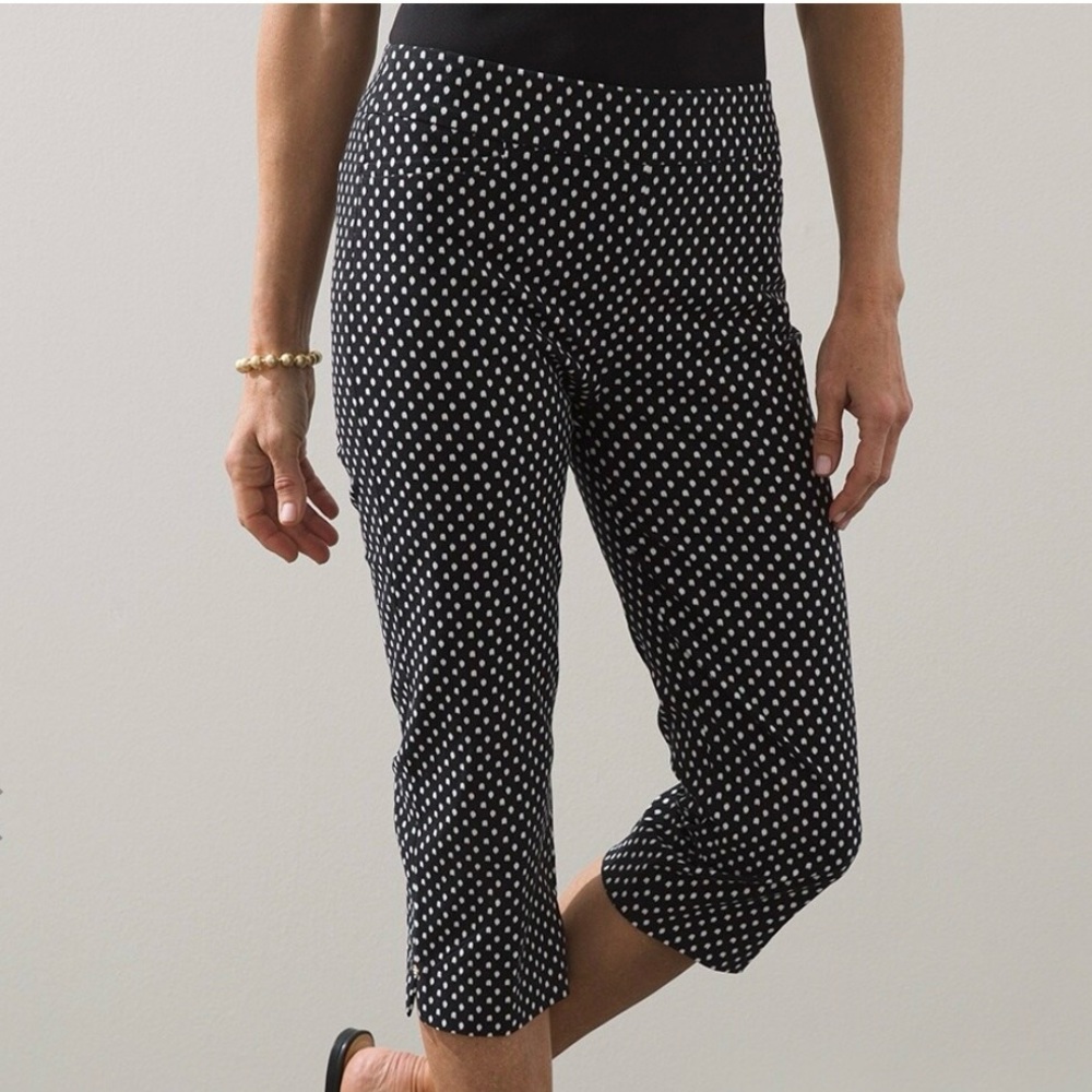 NWT!  Chico’s Black and White Capri Pants.  Size 4